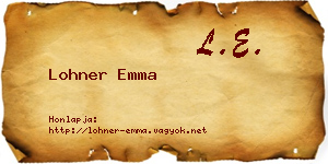 Lohner Emma névjegykártya